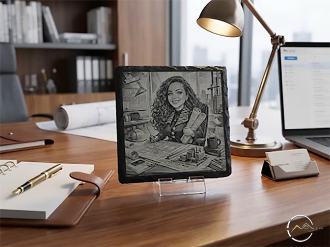 Cartoon portrait engraving